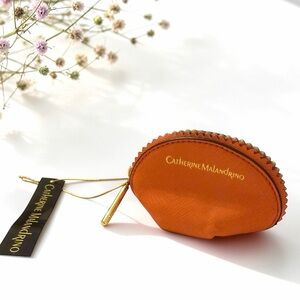 NEW CATHERINE MALANDRINO  Coin Purse Orange Zip FAST SHIPPING 3377-23